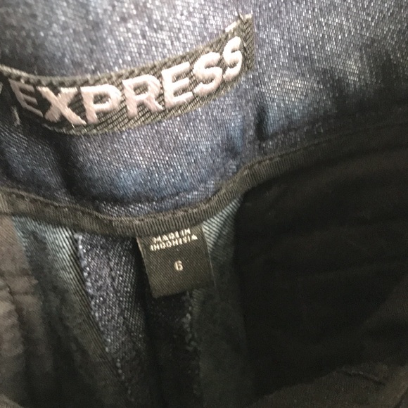 Express Indigo Denim Dressy Short Shorts Cuffed with 4 pockets belt loops size 6 - Picture 5 of 11